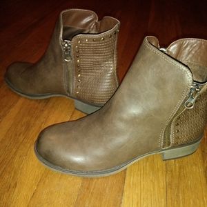 Fergalicious Brown Booties with Studded Detail